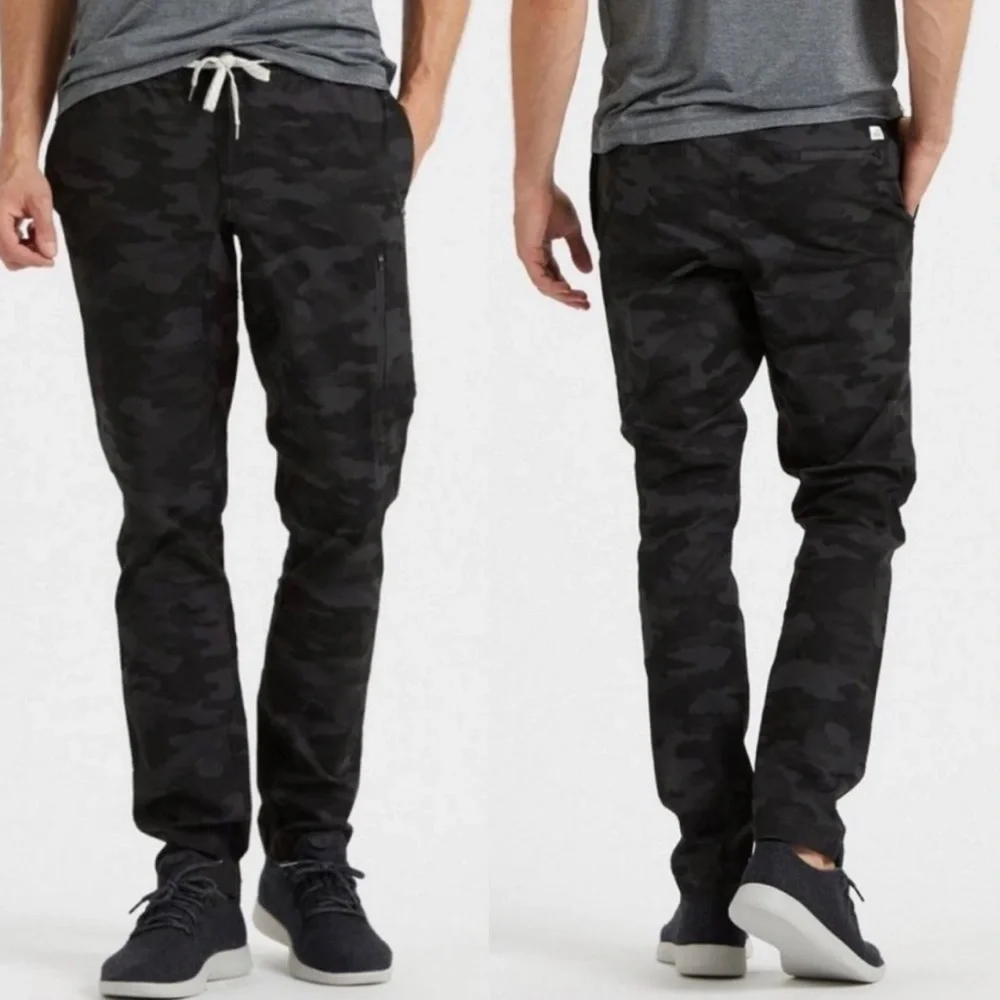 VUORI NWT MEN’S RIPSTOP CLIMBER PANT BLACK CAMO MEDIUM LARGE OUTDOOR HIKING - Picture 1 of 12